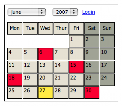 MySQL Calendar